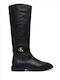 Black Leather Women's Boots