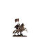 Reiterstatue eines Ritters mit Flagge, Bronzeelektrolyse, Veronese, 37,5 cm x 30,5 cm