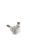 Polyester Bird White Gold 11x6x8cm