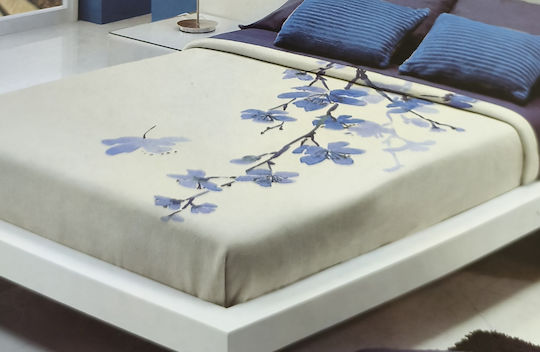 Manterol Casa Κουβέρτα Ισπανίας Βελουτέ Υπέρδιπλη 220x240εκ. Μπλε