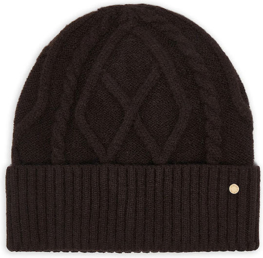 Women's Knitted Beanie in Brown