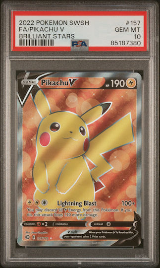 Pikachu V Strahlende Sterne Nr. 157 PSA 10