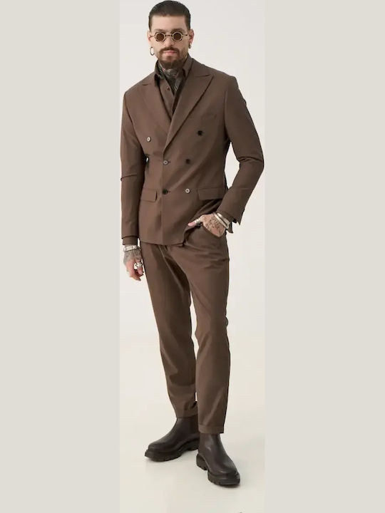Stefan Fashion Мъжки Еластичен Панталон Chocolate