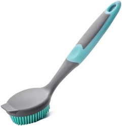 Cleaning Brush with Handle for Plates Grey