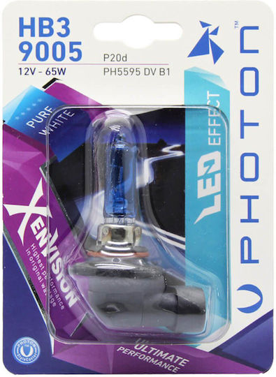 Photon Автомобилна Крушка HB3 Халогенна 5000K Студено Бяла 12V 65W