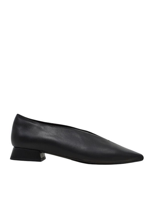 Desiree Diana Black Leather Heels
