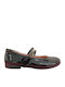 Anatomic Kids Ballerinas with Hook and Loop Closure Black Patent Leather