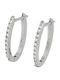 Hoop Earrings Silver 925 Zircon Stones 1.7 cm
