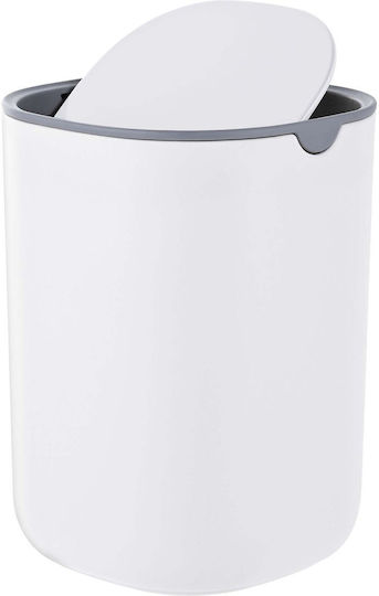 Relaxdays Coș de Gunoi din Plastic 1,5 l Alb
