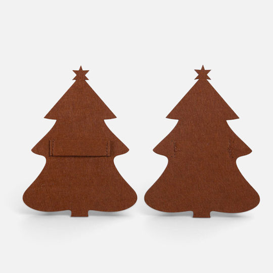 Nef-Nef Homeware Spar Brown Christmas Cutlery Holders Trees Set of 2