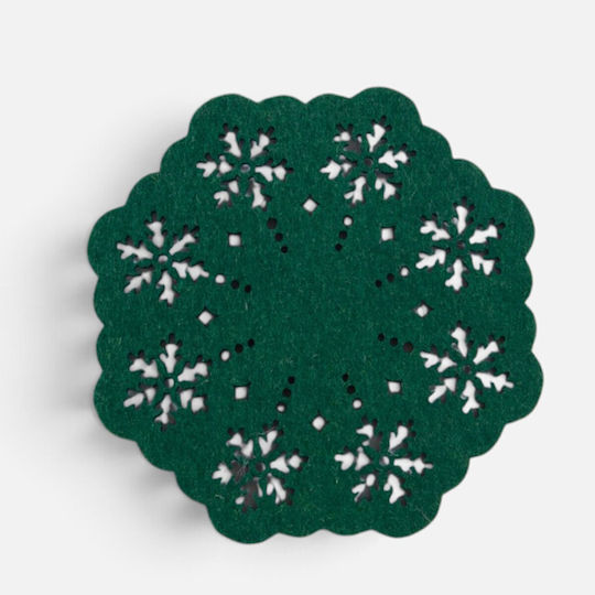Nef-Nef Homeware Spar Green Set de Suporturi pentru Pahare de Crăciun cu Fulgi, 4 Buc