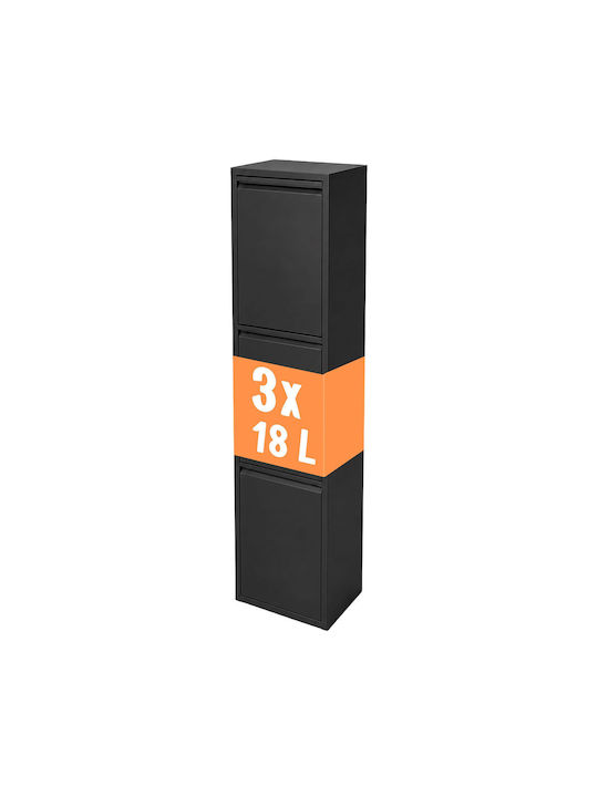 Relaxdays Coș de Reciclare Metalic 18 l Negru