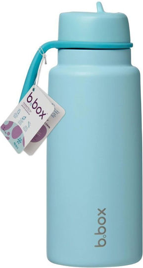 B.Box Stainless Steel Kids’ Batman Thermos Water Bottle with Pop-Up Spout Light Blue 1000ml