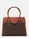 Braune Damen-Schultertasche aus Stoff