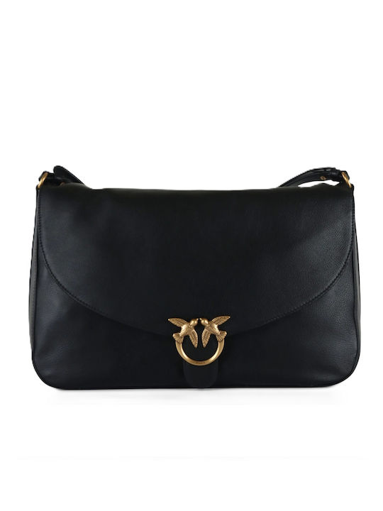 Love Δερμάτινη Γυναικεία Satchel Τσάντα Μαύρη