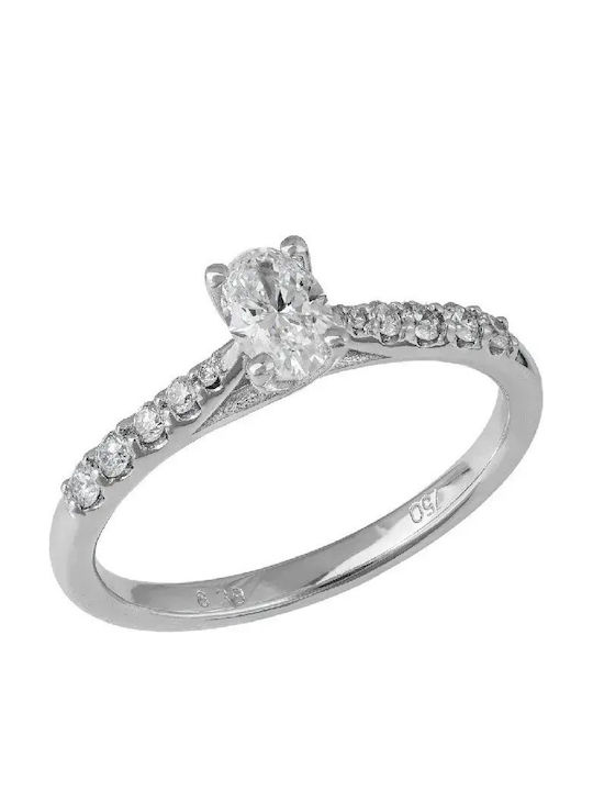 Solitärring aus 18-karätigem Weißgold mit Diamant