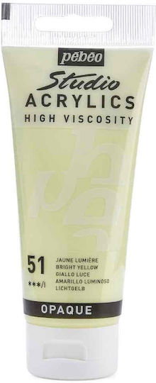 Studio Acrylic Paint Studio Acrylics 100ml Pébéo 51 Bright Yellow