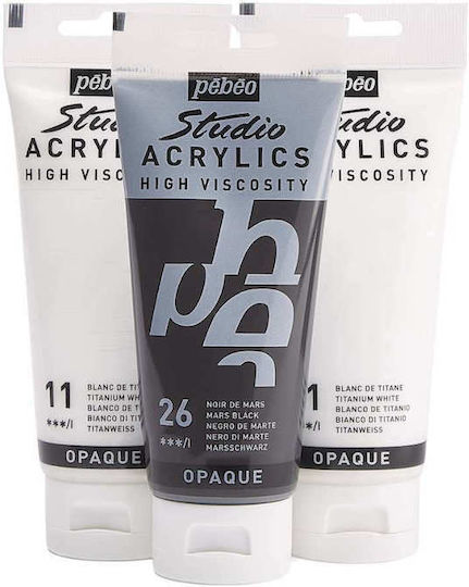 Studio Acrylics Acrylfarben-Set Weiß Schwarz 3 x 100 ml Pébéo