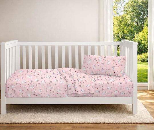 Dimcol Bebe Rabbit Garden 585 Σετ Πάπλωμα Κούνιας Πολύχρωμο 120x160cm