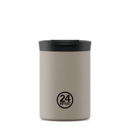 24Bottles Handled Tumbler Stainless Steel BPA Free 350ml Linen with Straw and Handle Thermos Bottle