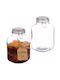 Relaxdays Set de 2 Borcane de Uz General cu Capac, din Sticlă Transparentă, 3000 ml, 2 Bucăți,