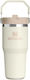 Stanley Iceflo Flip Straw Thermos Bottle BPA Free 410ml Cream with Straw
