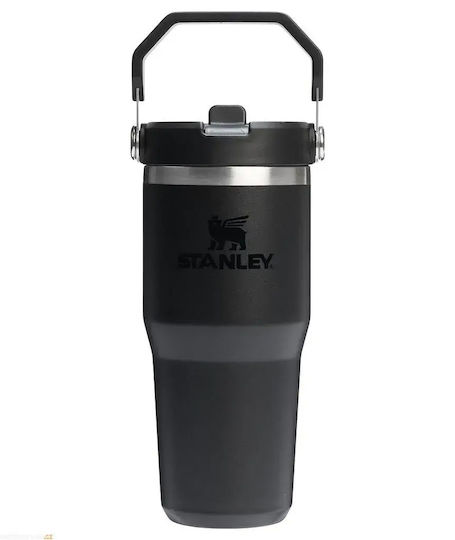 Stanley Iceflo Flip Straw Μπουκάλι Θερμός BPA Free 410ml Black 2.0 με Καλαμάκι