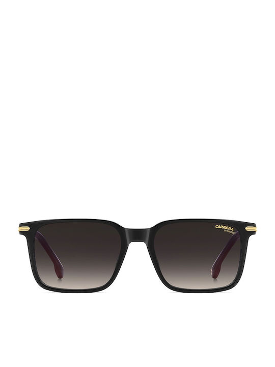 Men's Sunglasses with Black Horn-Rimmed Frame and Grey Gradient Lens