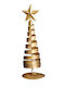Brăduț Decorativ de Crăciun din Metal 20 cm Auriu