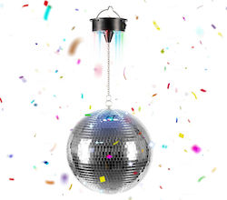 Relaxdays Disco Ball 20 Cm Light Motor Black Silver
