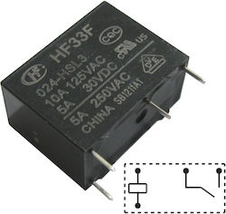 Ρελέ Πλακέτας Πηνίο 24vdc Spst 1 Επαφή On-off 5a 250vac/30vdc Hongfa Pcb Relay Hf33f/024-hsl3