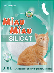 Miau-miau Cristal de Silice Nisip pentru Pisici 3.8lt