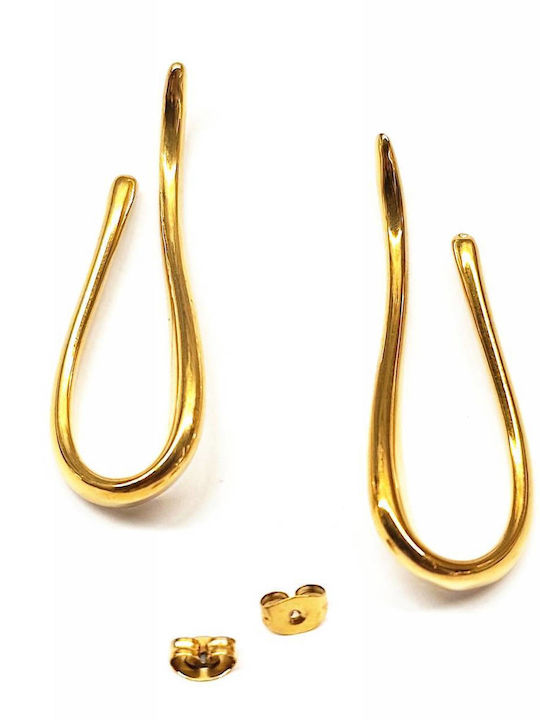 Ohrringe Goldfarben Stahl Mit Steckverschluss 4,5 cm Creole Tatu Moyo