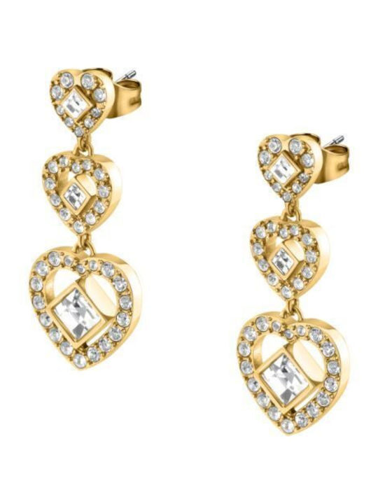 Karl Lagerfeld Lights Earr Ss Yg Kristall Weiß 3 cm
