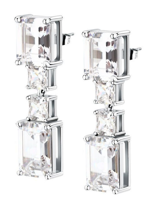 Karl Lagerfeld Cercei Lights din Alamă cu Rodiu și Zirconii Albe 4,1 cm