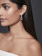Blue Stone Teardrop-Shaped Earrings