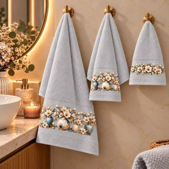 Astron Italy Victoria 3-Piece Bath Towel Set 30x cm Grey 500 gsm