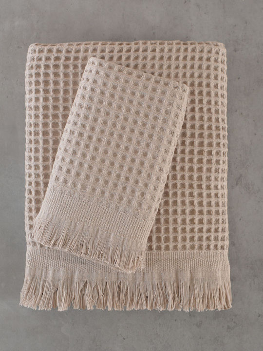 Rythmos Σετ Πετσέτες Μπάνιου 2τμχ Coralie Beige