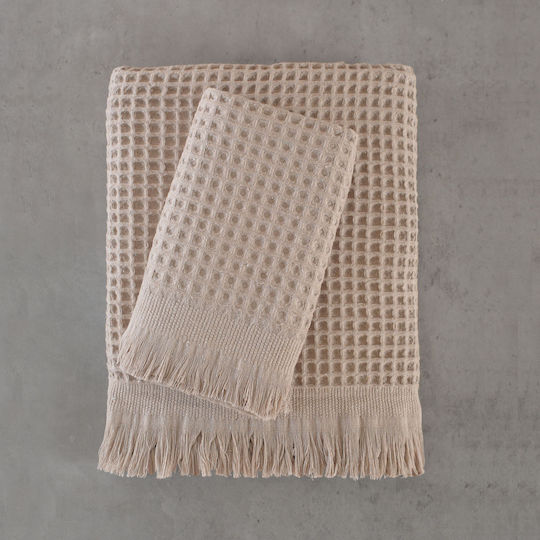 Rythmos Σετ Πετσέτες Μπάνιου 2τμχ Coralie Beige