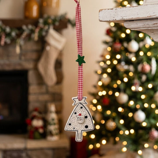 Grekas Handmade Hanging Little Tree Lucky Charm Beige Ceramic