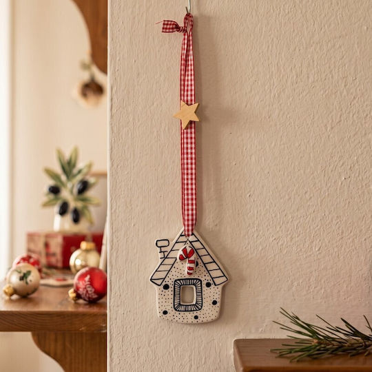 Grekas Handmade Hanging Home Lucky Charm White Ceramic 28cm