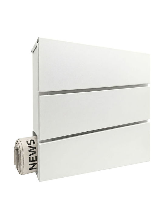 Relaxdays Cutie Poștală de Exterior din Metal Albă 37.5x10.5x35.5cm
