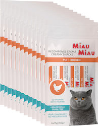Miau Miau Recompense Cremoase pentru Pisici Adulte cu Pui 4 X 15 G 60 G Miau Miau Recompense Cremoase pentru Pisici Adulte cu Pui 4 X 15 G 60 G