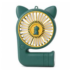 Mini Ventilator Portabil Flippy Compact, Model Portabil Alimentat Prin USB 5V, Flux de Aer Răcoritor, Ușor și Confortabil de Folosit în Zilele Călduroase, Verde Închis