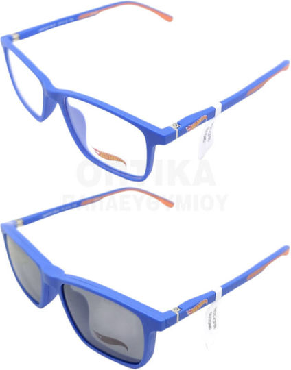 Kinderbrille Hot Wheels Clip-on Hwcl001 Blau Inklusive Sonnenclip