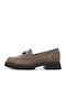 Suede Γυναικεία Loafers σε Μπεζ Χρώμα