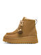 Beige Leder Damen Stiefeletten