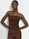 Women's Strapless Top Dark Brown