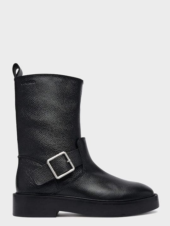 Ghete Biker de Damă din Piele Negre