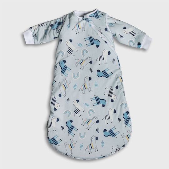 Tender Sac de Dormit de Primăvară Eco Marble 1 Tog Bleu cu Mâneci Detașabile